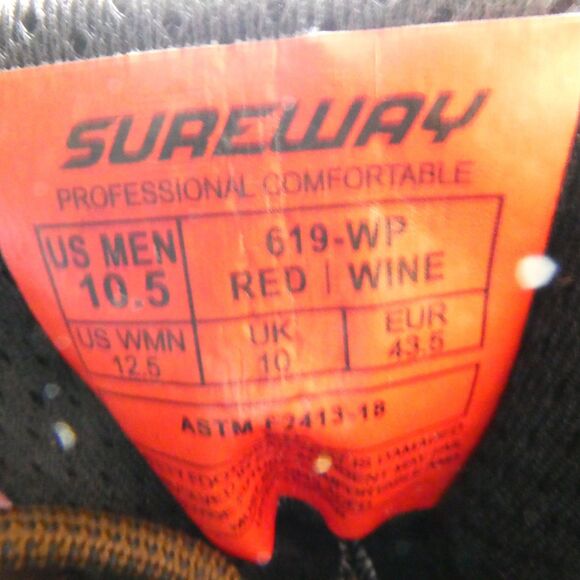 SUREWAY 6" Heavy Duty Soft Toe Full Grain Leather Work Boots Red Men US: 10.5 - Picture 2 of 6